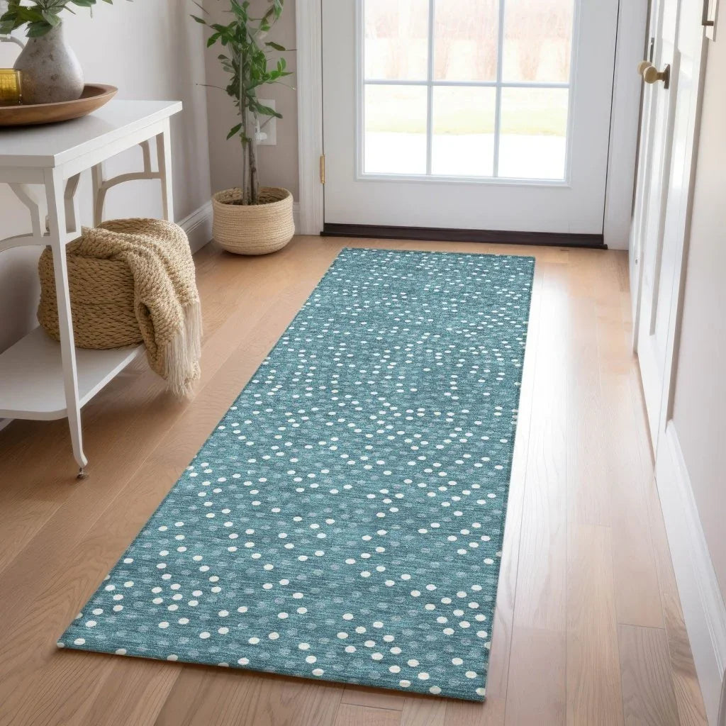 LOOMLAN Rugs Mirelia Teal Washable Indoor-Outdoor Rug