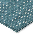 LOOMLAN Rugs Mirelia Teal Washable Indoor-Outdoor Rug