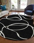 LOOMLAN Rugs Mirelle Black Washable Indoor-Outdoor Rug