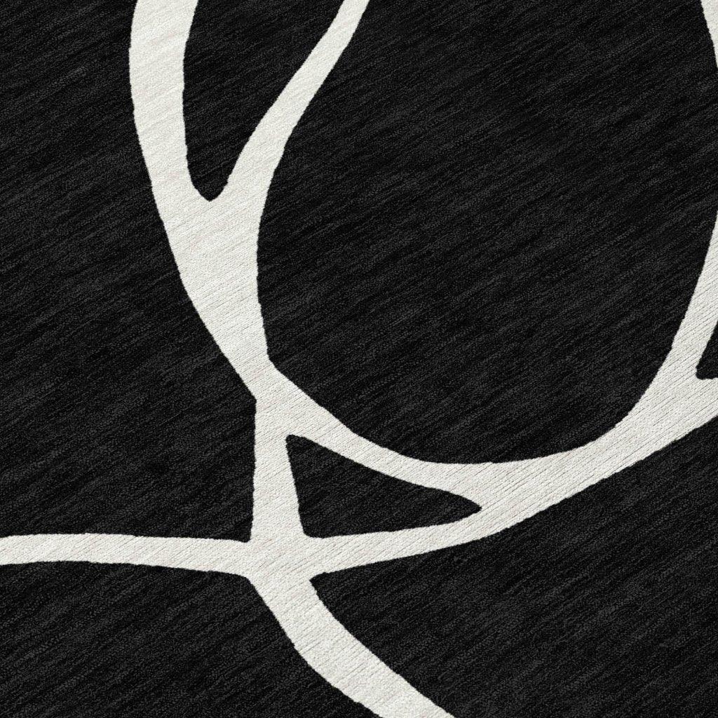 LOOMLAN Rugs Mirelle Black Washable Indoor-Outdoor Rug