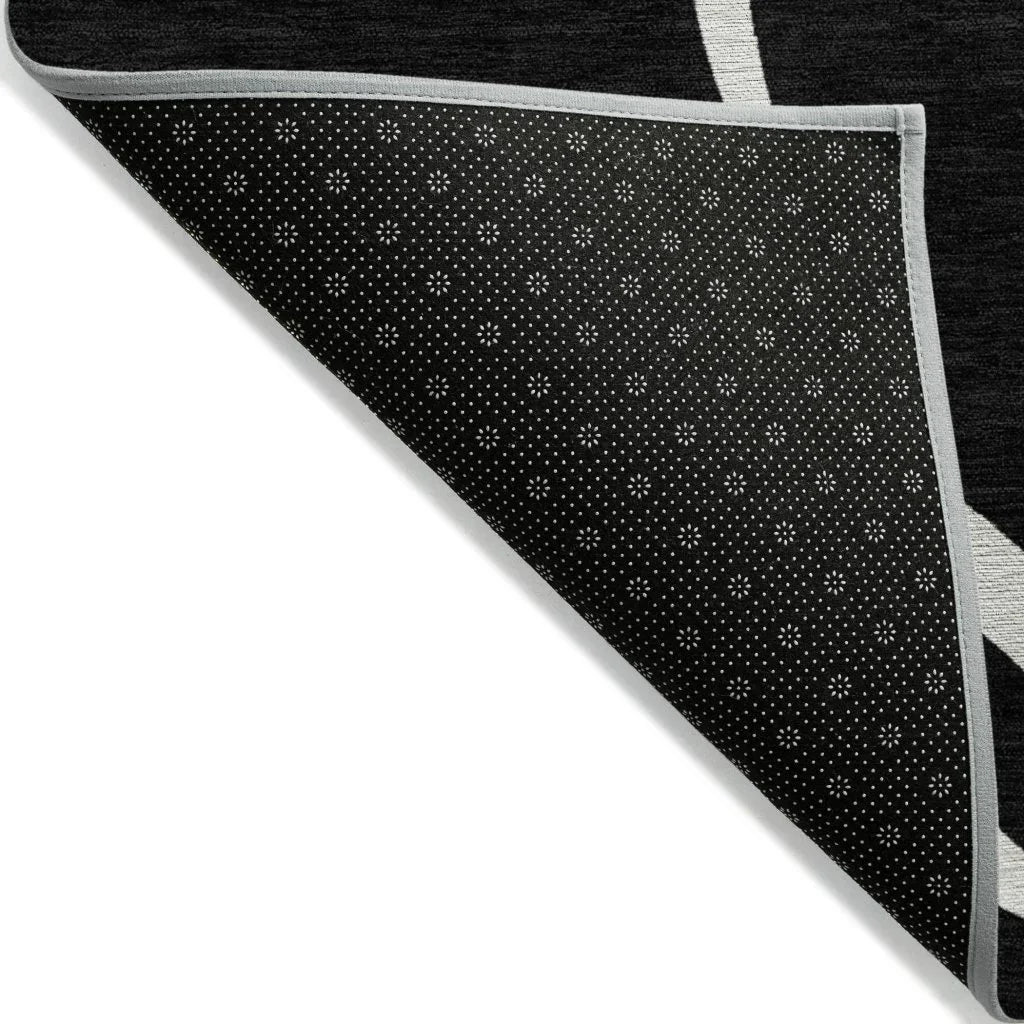 LOOMLAN Rugs Mirelle Black Washable Indoor-Outdoor Rug