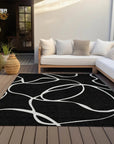 LOOMLAN Rugs Mirelle Black Washable Indoor-Outdoor Rug