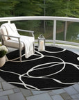 LOOMLAN Rugs Mirelle Black Washable Indoor-Outdoor Rug