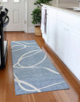 LOOMLAN Rugs Mirelle Blue Washable Indoor-Outdoor Rug
