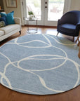 LOOMLAN Rugs Mirelle Blue Washable Indoor-Outdoor Rug