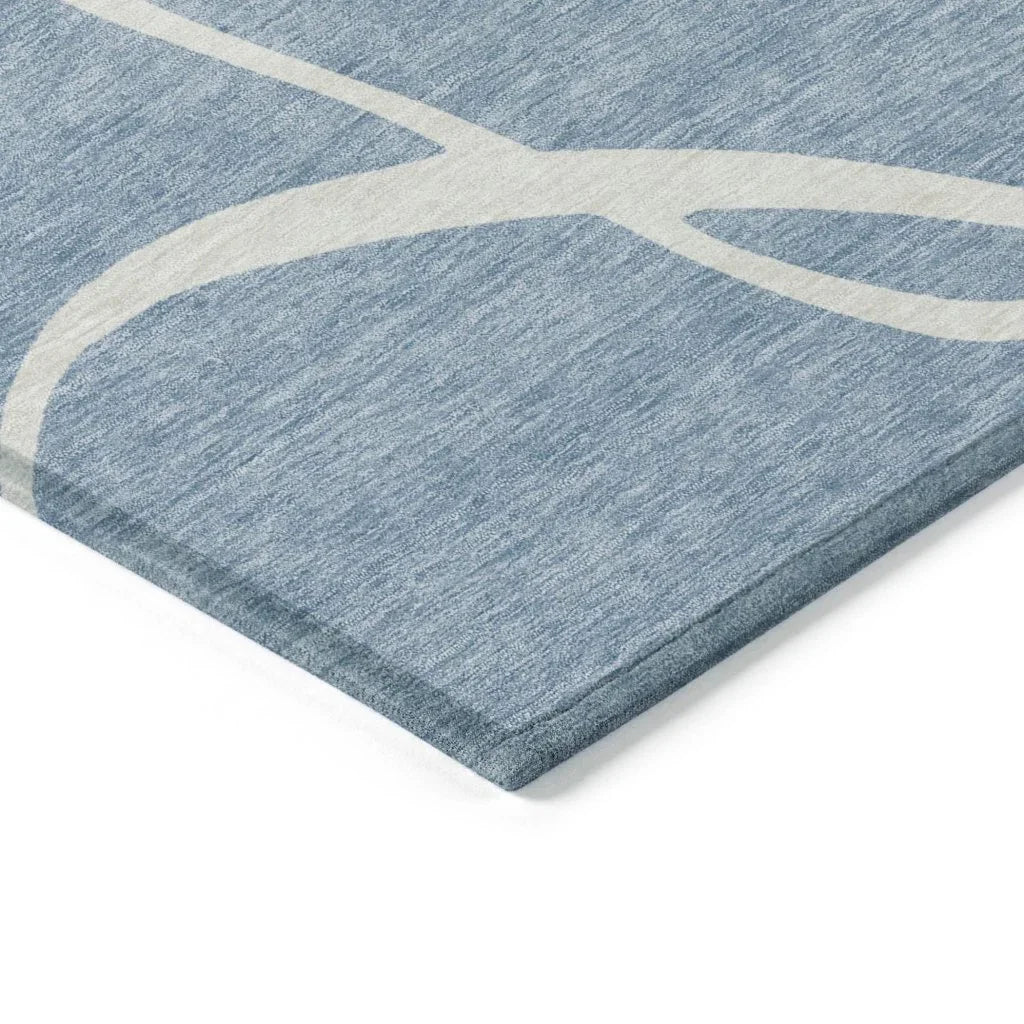 LOOMLAN Rugs Mirelle Blue Washable Indoor-Outdoor Rug