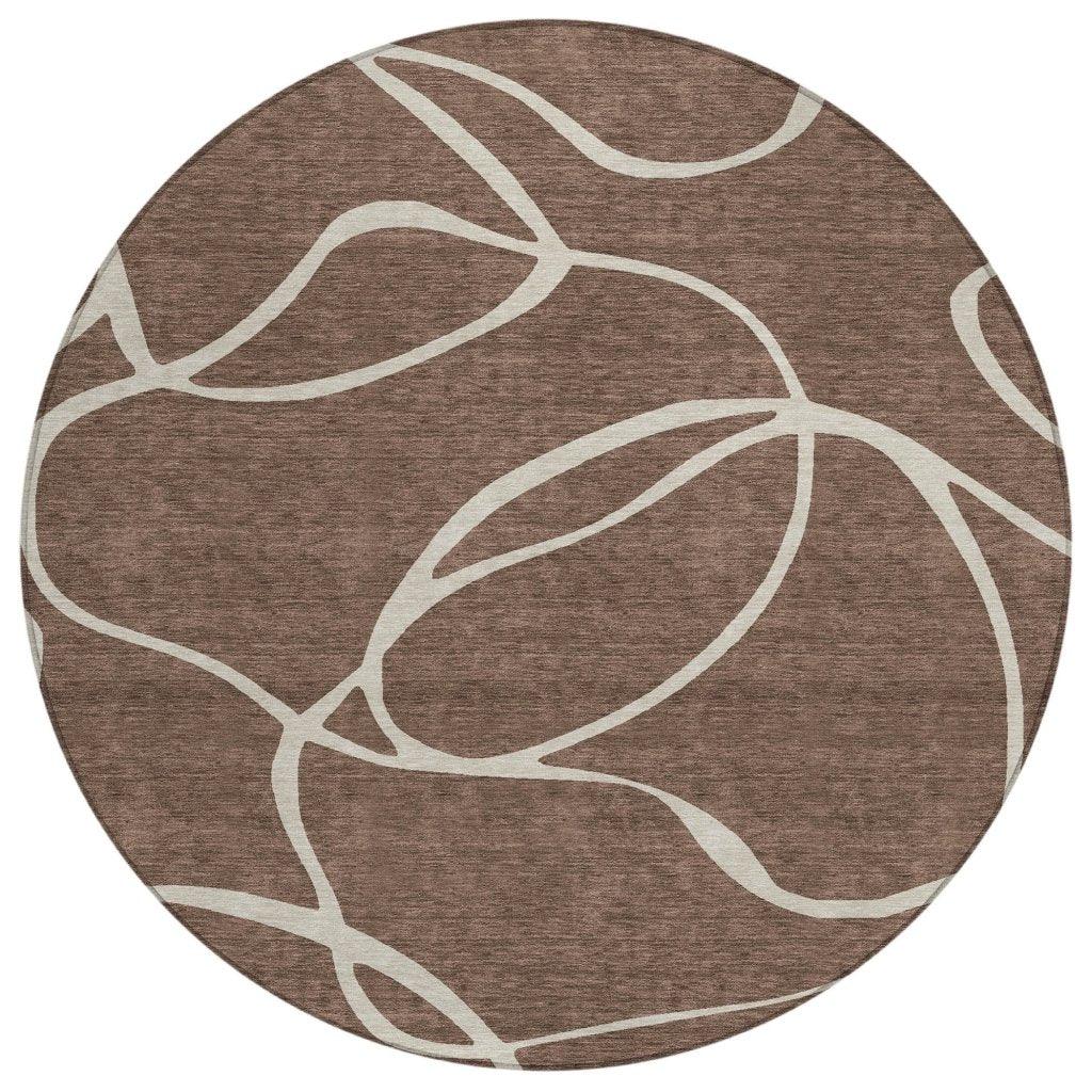 LOOMLAN Rugs Mirelle Brown Washable Indoor-Outdoor Rug