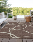 LOOMLAN Rugs Mirelle Brown Washable Indoor-Outdoor Rug