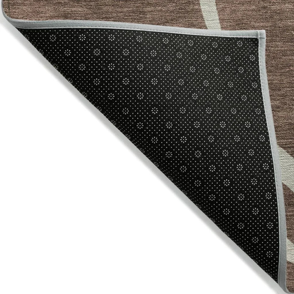 LOOMLAN Rugs Mirelle Brown Washable Indoor-Outdoor Rug