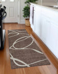LOOMLAN Rugs Mirelle Brown Washable Indoor-Outdoor Rug