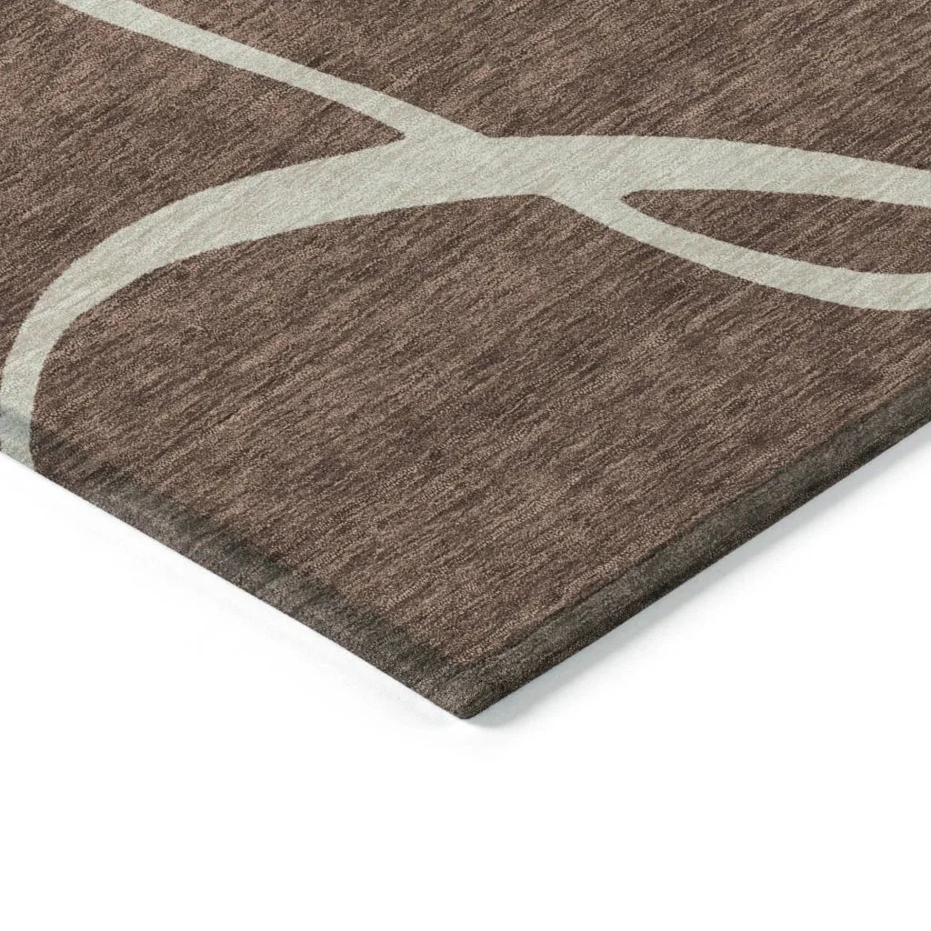 LOOMLAN Rugs Mirelle Brown Washable Indoor-Outdoor Rug