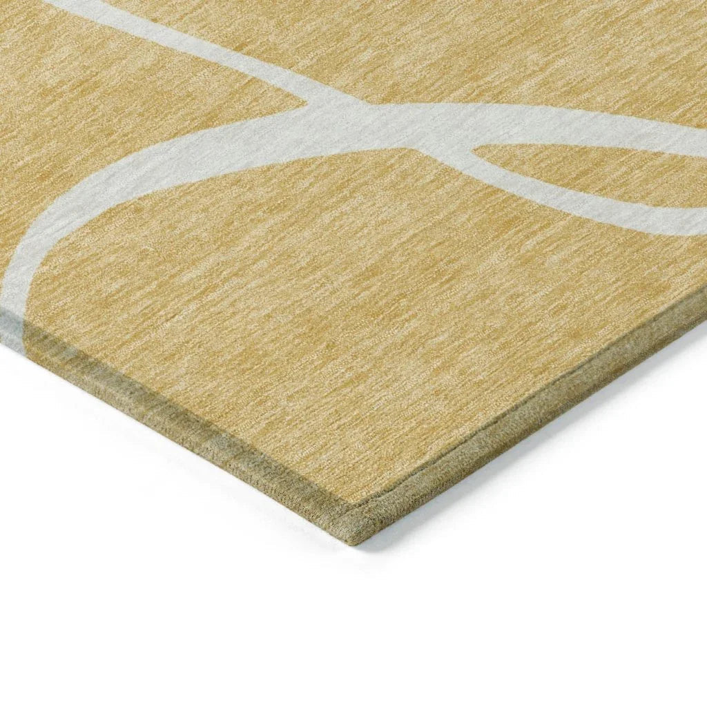 LOOMLAN Rugs Mirelle Gold Washable Indoor-Outdoor Rug