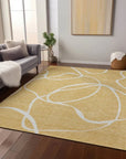 LOOMLAN Rugs Mirelle Gold Washable Indoor-Outdoor Rug