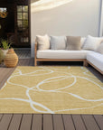 LOOMLAN Rugs Mirelle Gold Washable Indoor-Outdoor Rug