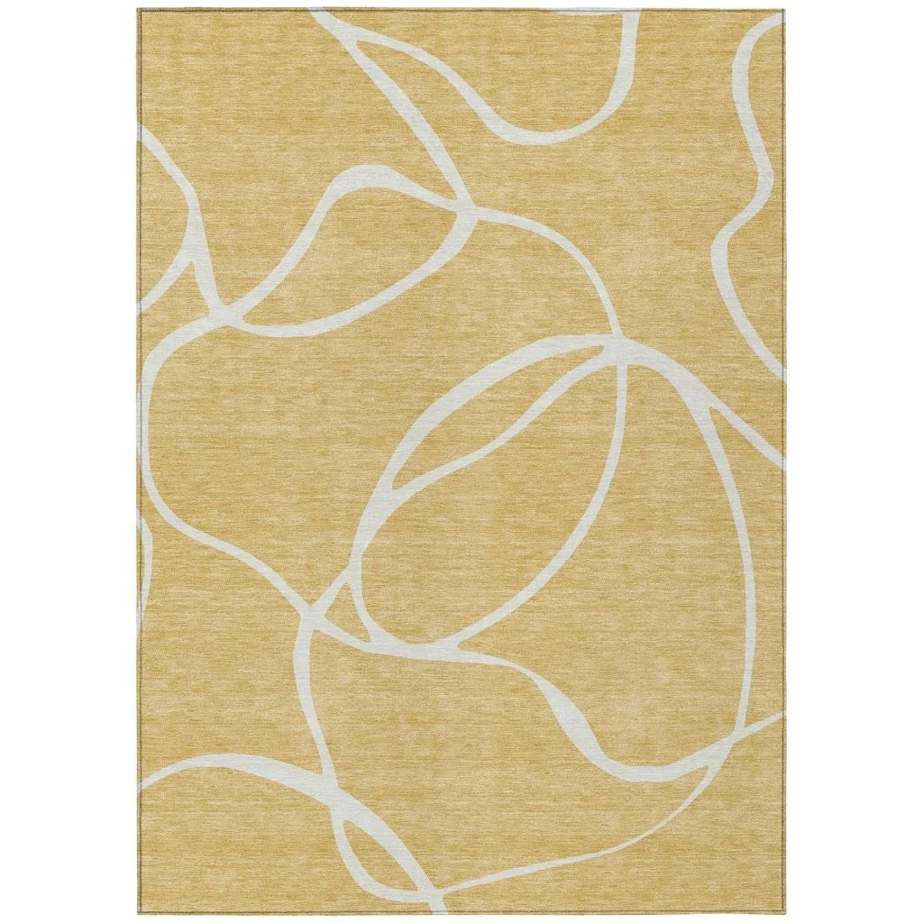 LOOMLAN Rugs Mirelle Gold Washable Indoor-Outdoor Rug