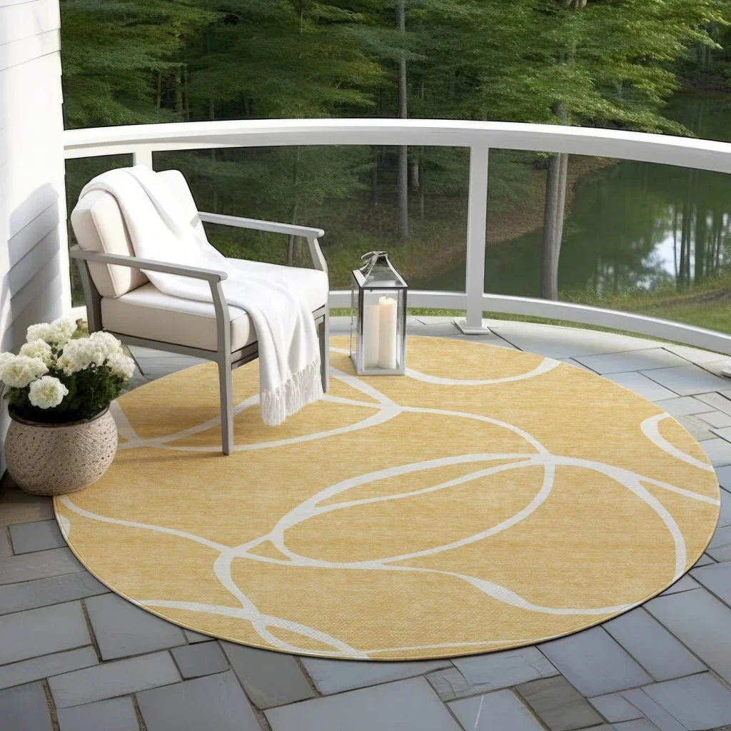 LOOMLAN Rugs Mirelle Gold Washable Indoor-Outdoor Rug