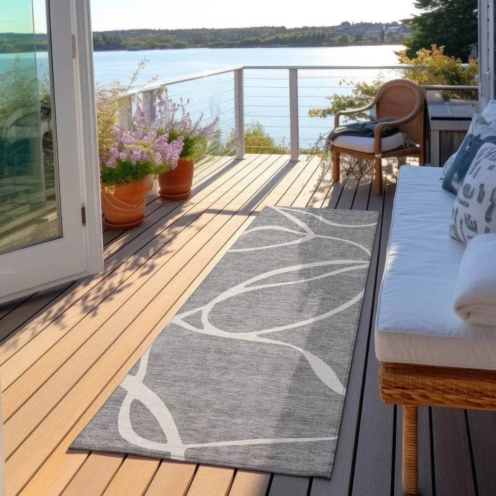 LOOMLAN Rugs Mirelle Gray Washable Indoor-Outdoor Rug