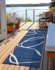 LOOMLAN Rugs Mirelle Navy Washable Indoor-Outdoor Rug