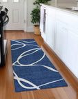 LOOMLAN Rugs Mirelle Navy Washable Indoor-Outdoor Rug