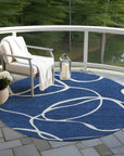 LOOMLAN Rugs Mirelle Navy Washable Indoor-Outdoor Rug