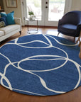 LOOMLAN Rugs Mirelle Navy Washable Indoor-Outdoor Rug