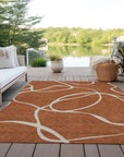 LOOMLAN Rugs Mirelle Orange Washable Indoor-Outdoor Rug