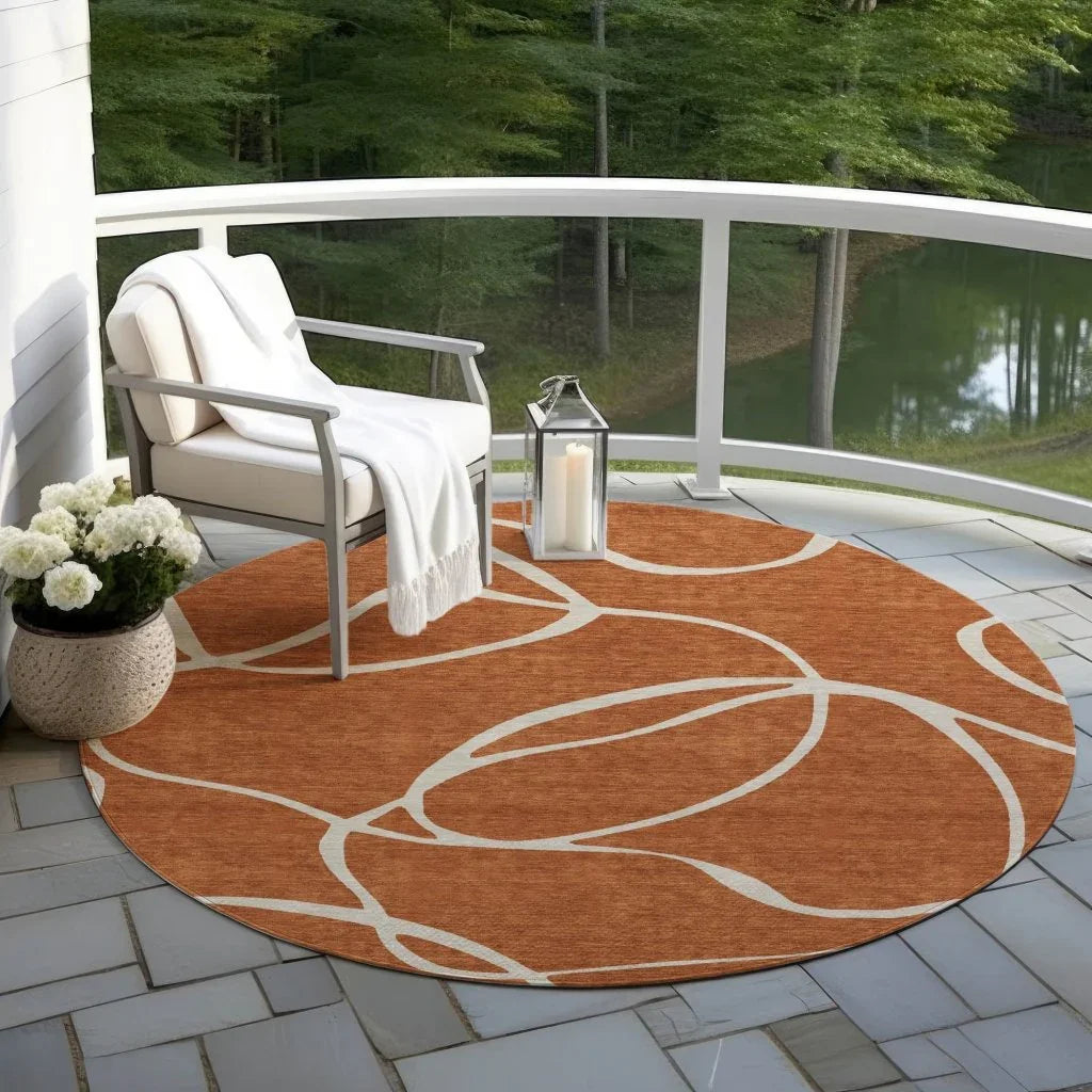 LOOMLAN Rugs Mirelle Orange Washable Indoor-Outdoor Rug