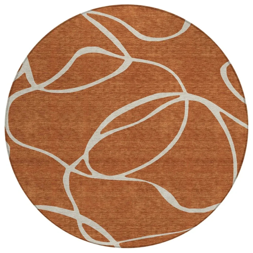 LOOMLAN Rugs Mirelle Orange Washable Indoor-Outdoor Rug