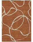 LOOMLAN Rugs Mirelle Orange Washable Indoor-Outdoor Rug