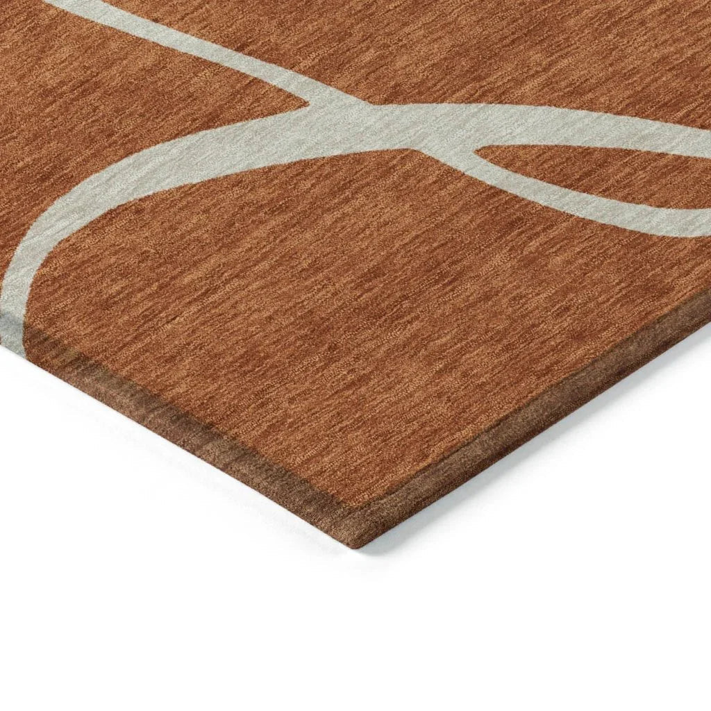 LOOMLAN Rugs Mirelle Orange Washable Indoor-Outdoor Rug