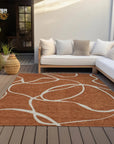 LOOMLAN Rugs Mirelle Orange Washable Indoor-Outdoor Rug
