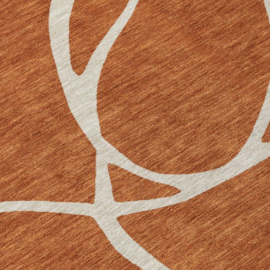 LOOMLAN Rugs Mirelle Orange Washable Indoor-Outdoor Rug
