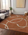 LOOMLAN Rugs Mirelle Orange Washable Indoor-Outdoor Rug