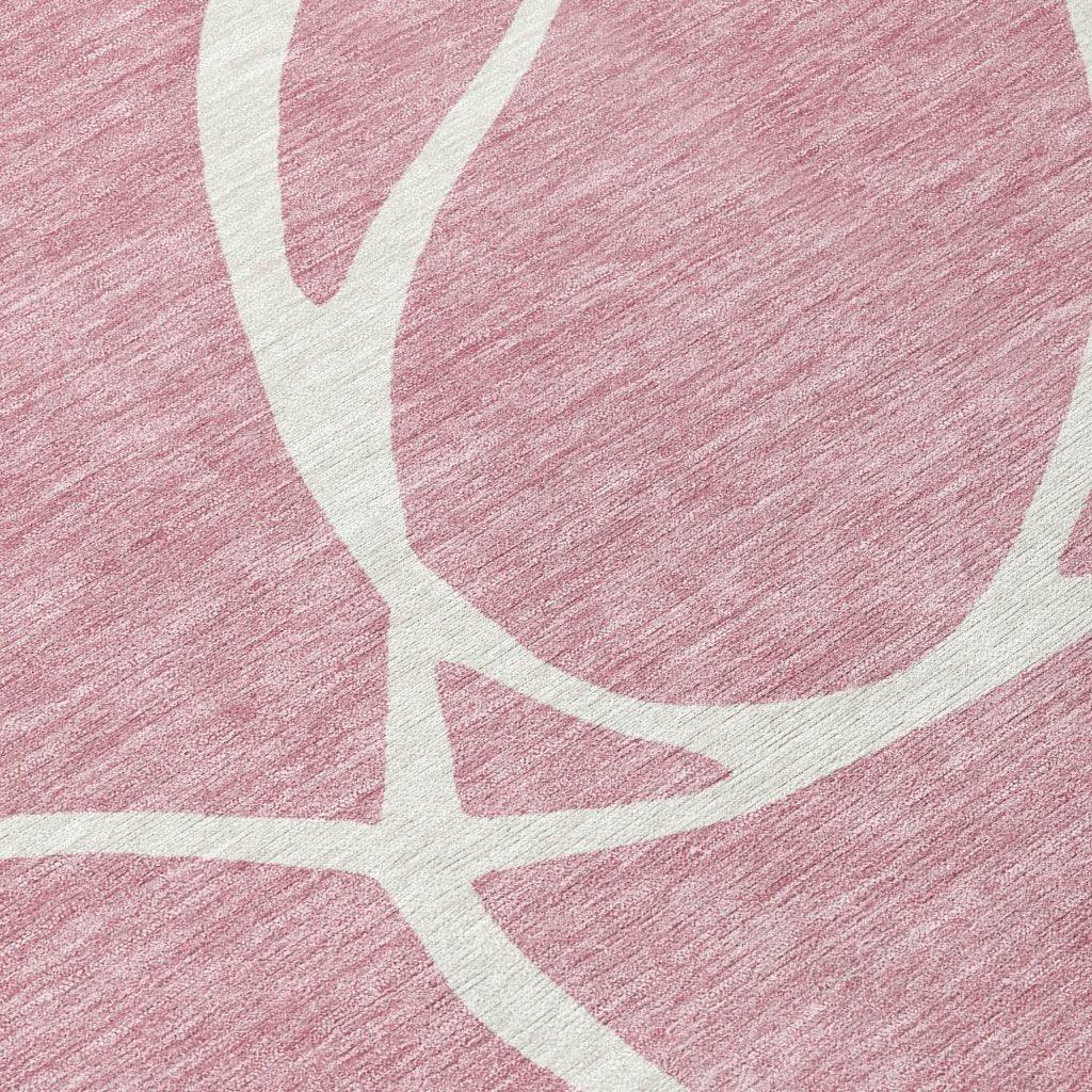 LOOMLAN Rugs Mirelle Pink Washable Indoor-Outdoor Rug
