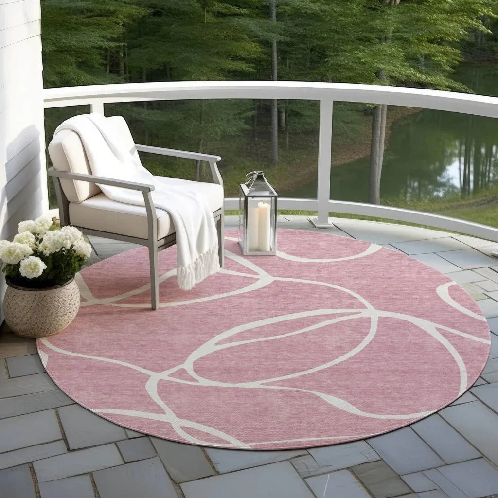 LOOMLAN Rugs Mirelle Pink Washable Indoor-Outdoor Rug