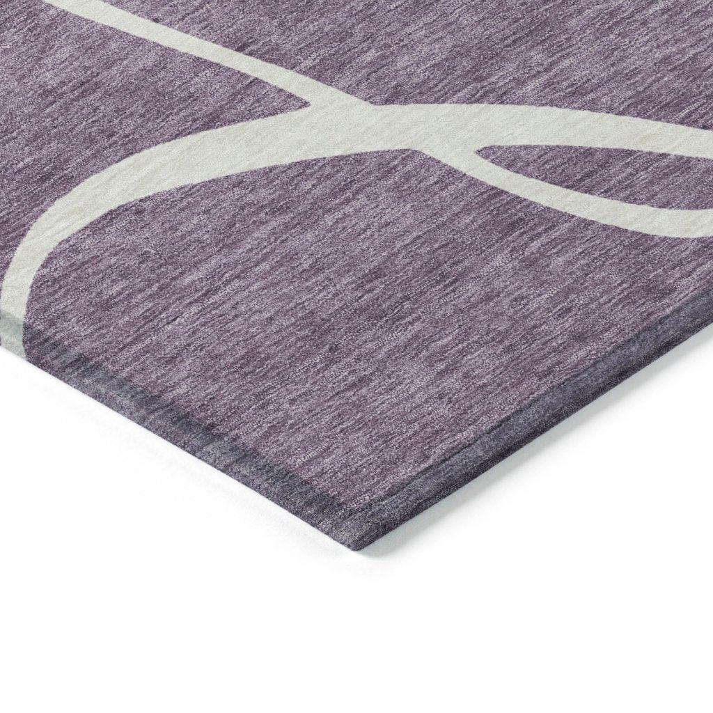 LOOMLAN Rugs Mirelle Purple Washable Indoor-Outdoor Rug