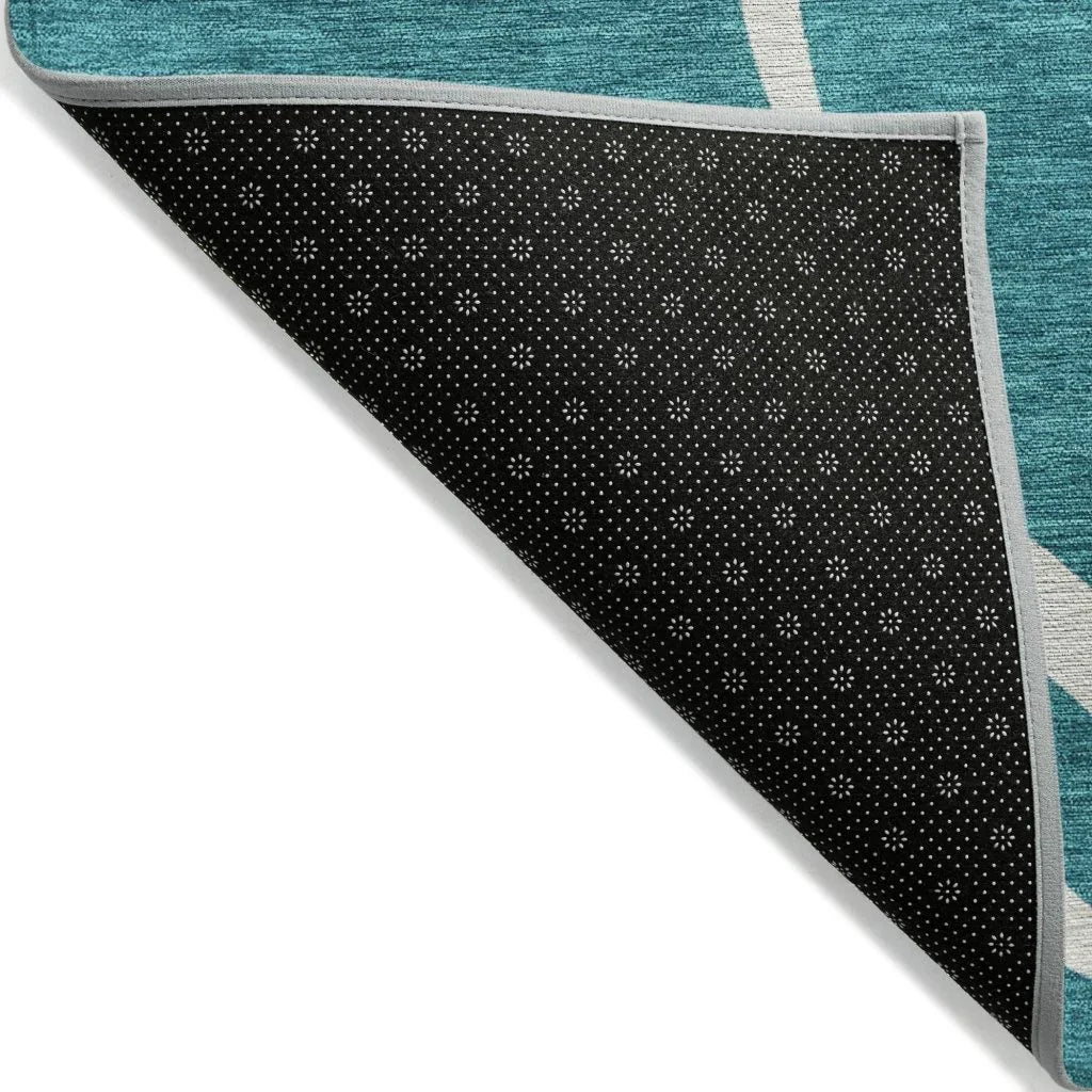 LOOMLAN Rugs Mirelle Teal Washable Indoor-Outdoor Rug