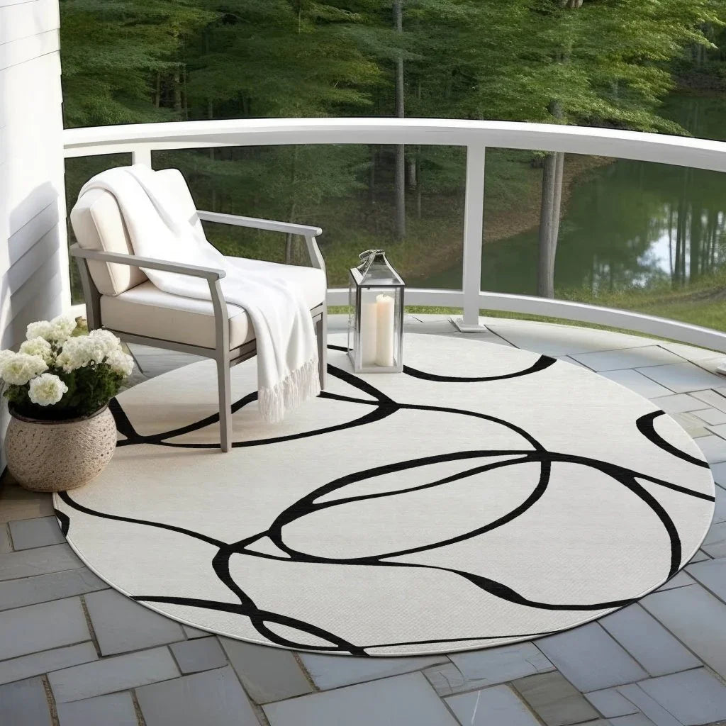 LOOMLAN Rugs Mirelle White Washable Indoor-Outdoor Rug