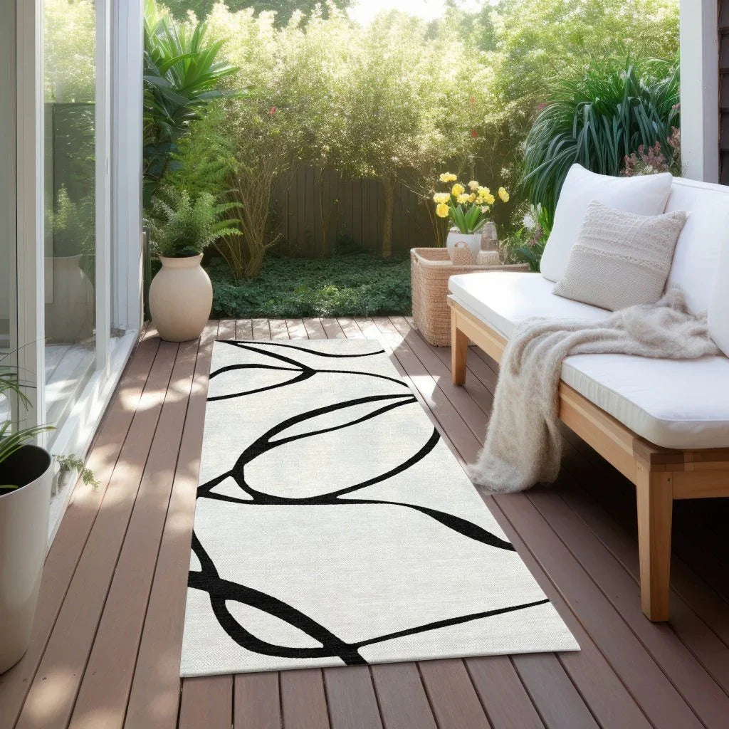 LOOMLAN Rugs Mirelle White Washable Indoor-Outdoor Rug