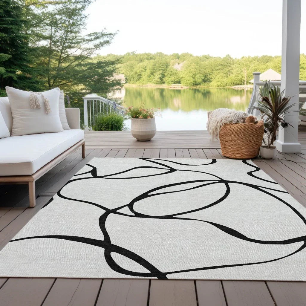 LOOMLAN Rugs Mirelle White Washable Indoor-Outdoor Rug
