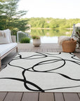 LOOMLAN Rugs Mirelle White Washable Indoor-Outdoor Rug