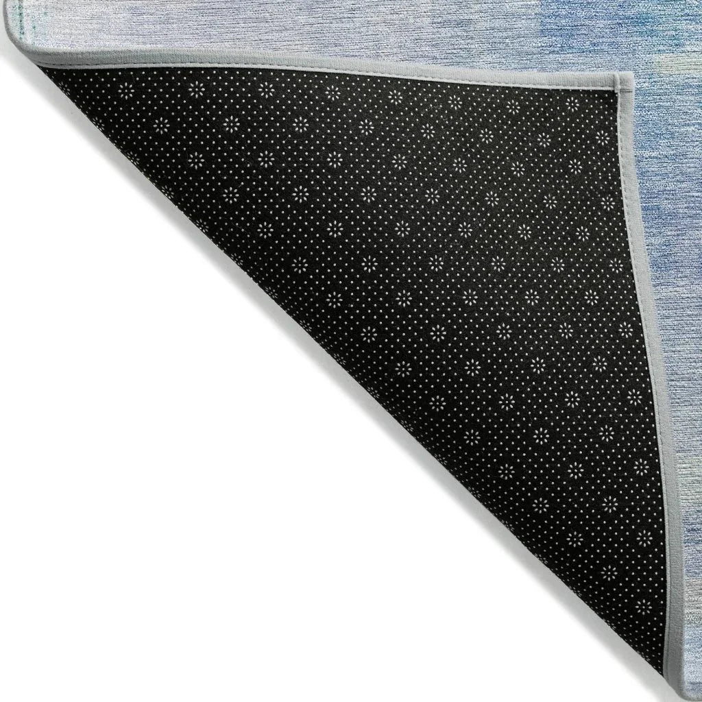 LOOMLAN Rugs Mireya Blue Washable Indoor-Outdoor Rug