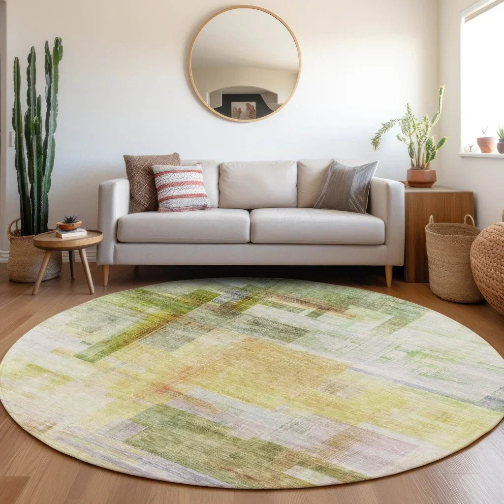LOOMLAN Rugs Mireya Green Washable Indoor-Outdoor Rug