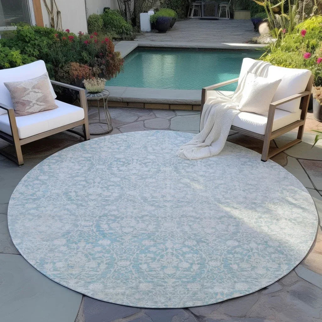LOOMLAN Rugs Monavia Teal Washable Indoor-Outdoor Rug