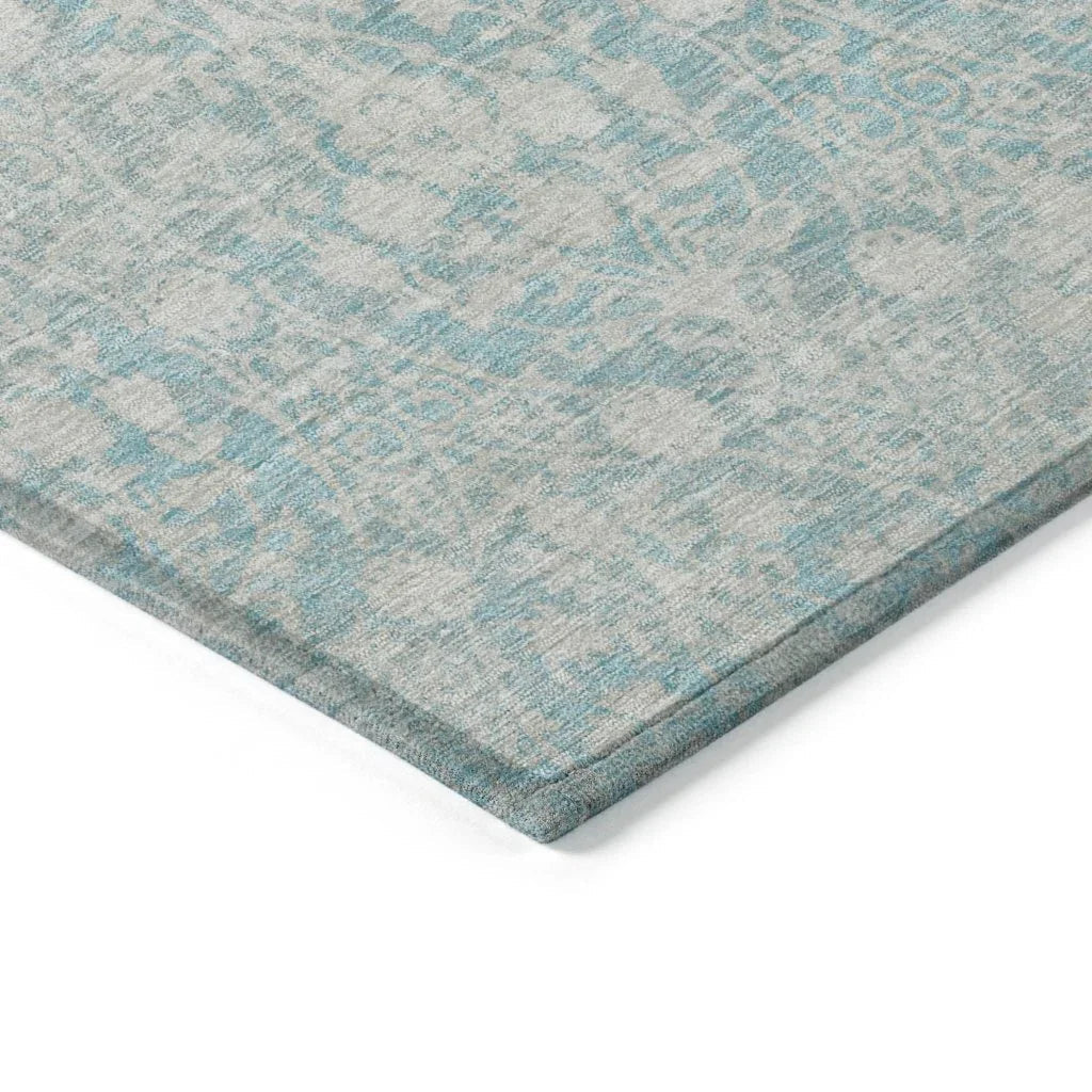 LOOMLAN Rugs Monavia Teal Washable Indoor-Outdoor Rug
