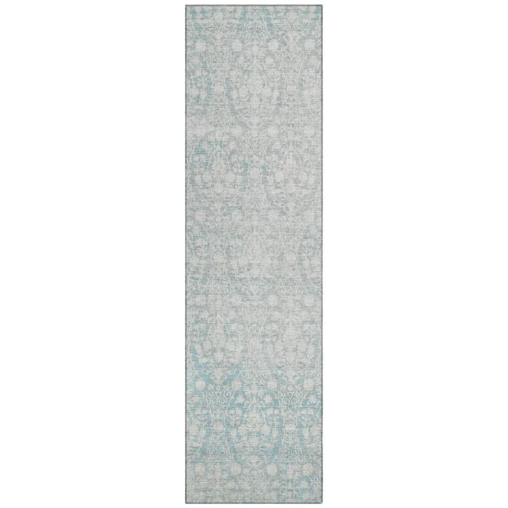 LOOMLAN Rugs Monavia Teal Washable Indoor-Outdoor Rug
