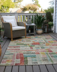LOOMLAN Rugs Mosaic Orange Washable Indoor-Outdoor Rug