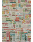 LOOMLAN Rugs Mosaic Orange Washable Indoor-Outdoor Rug