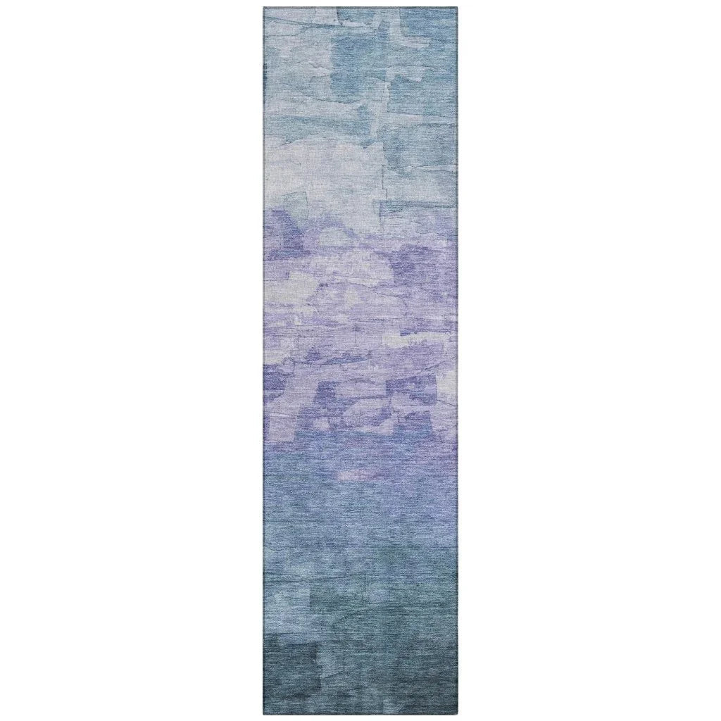 LOOMLAN Rugs Mosselia Blue Washable Indoor-Outdoor Rug