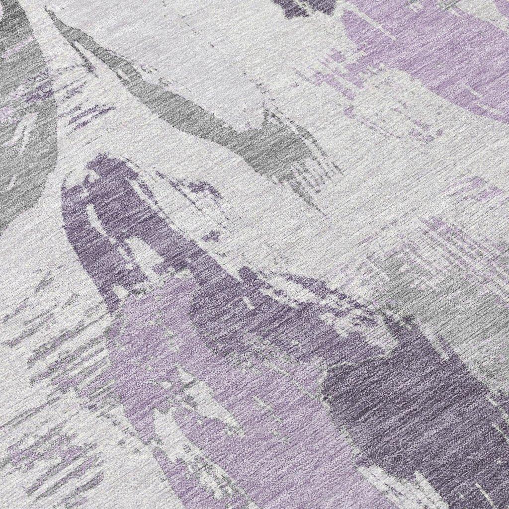 LOOMLAN Rugs Motyfa Purple Washable Indoor-Outdoor Rug